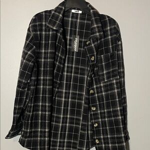 Zeagoo Women's Plaid Utility Jacket Large